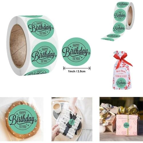 Happy Birthday Stickers 500pcs Round For Kids Party Decorative Stickers For Wrapping Gift Box Labels Seal Sticker 1inch