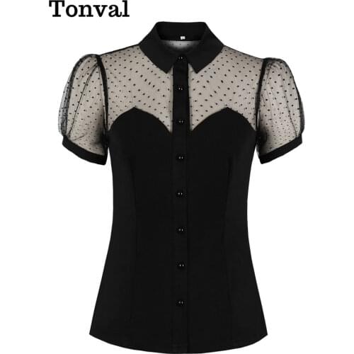 Черные блузки Tonval China At AliExpress