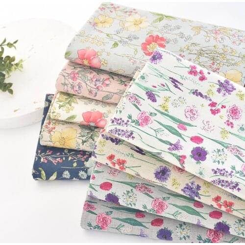 Japan vintage COSMO Flowers and plants fabric Retro style fabric bronz cotton fabric for DIY Bag 1 order=50cm*110cm