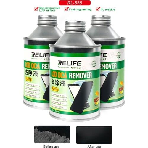 RELIFE RL-538 OCA Efficient liquid 8333 remover Touch Screen Removing Liquids Repair Glue Fluid PCB Cleaning for Iphone Sumsung