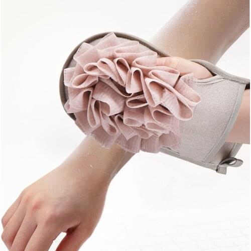 1pcs Double Sides Bath Glove Mesh Body Cleaning Sponge Portable Shower Scrubber Massage Mesh Ball Exfoliating Bubble Bath Tool