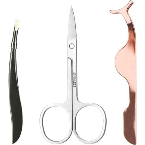 1Pcs False Eyelash Tweezers Fake Eye Lash Applicator Eyelash Extension Curler Nipper Auxiliary Clip Clamp Makeup Forceps Tools