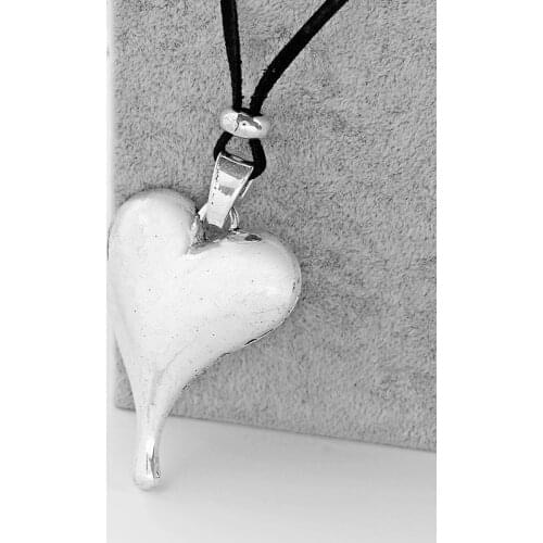 1PCS Large Heart Shape Charms Pendants Faux Suede Velvet Cord Simple Necklace Choker Jewellry