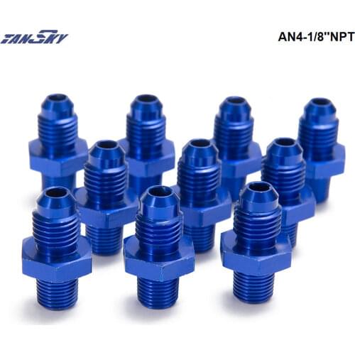 10PCS/LOT 4AN To 1/8NPT Oil /Fuel Line Hose /Gauge Male/Hose Union End Fitting Adaptor Aluminum AN4-1/8''NPT