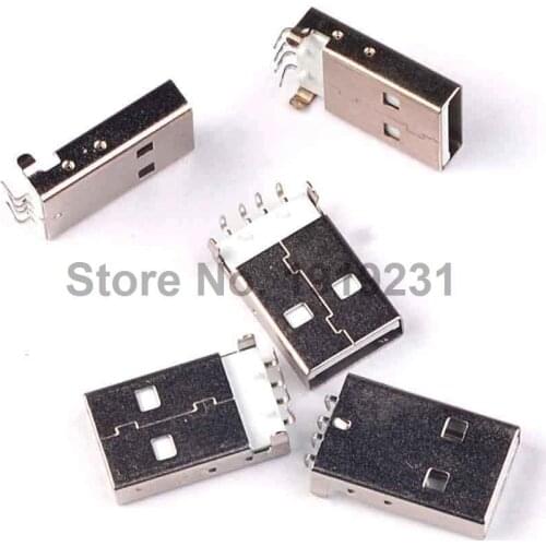 10PCS USB Connector USB Connector Male Head White