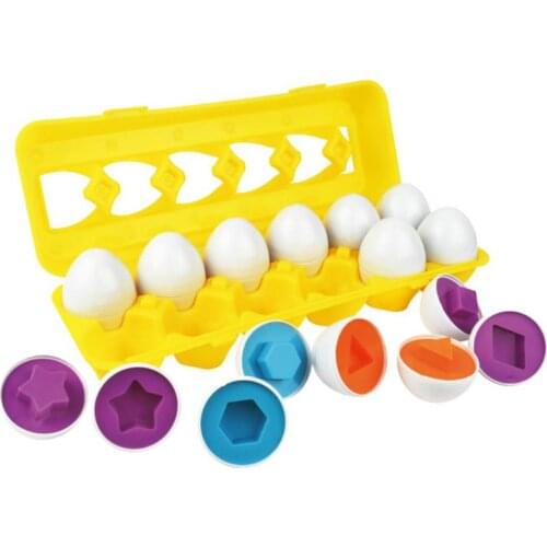 12pces eggs Education Learning toys Mixed Shape Wise Pretend Puzzle Smart Eggs Baby Egg Learning Puzzles for Children Toys Tool
