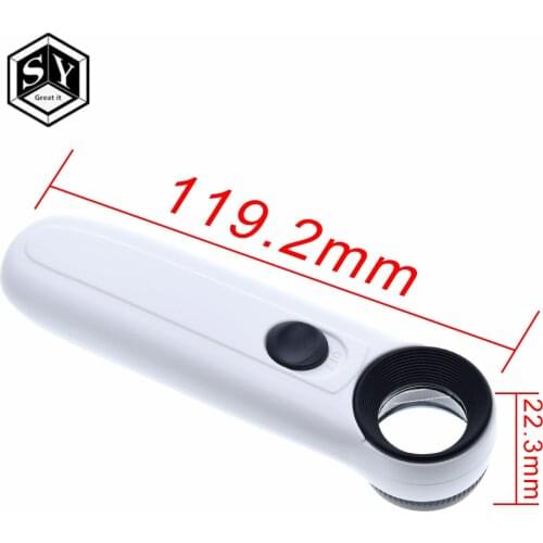 GREAT IT 15X Handheld Glass Loupe Magnifier Magnifying Glass Portable Pocket Tool Professional With 2 LED Light