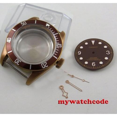 41mm sapphire coffee Watch Case + coffee dial + hand fit 2824 2836 MOVEMENT C104