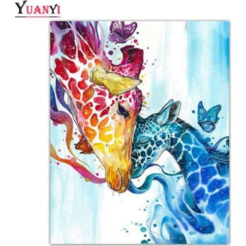 5D DIY Diamond Painting Giraffe Full Square Drill Rhinestone Handcraft Kit Diamond Embroidery Animal Home Decoration