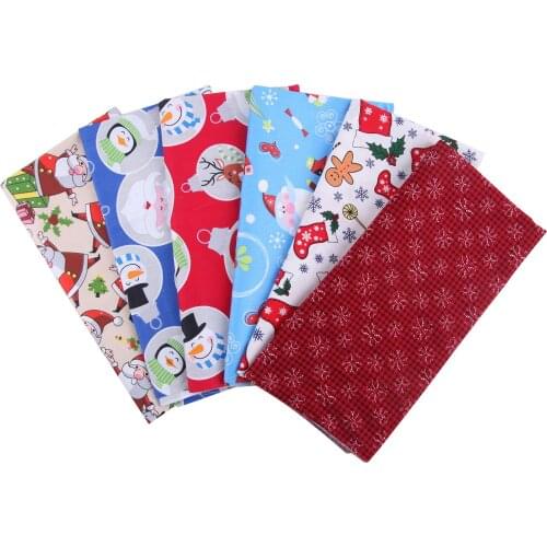 6Pieces, 25x20cmChristmas Cotton Fabric,Sewing Quilting DIY Patchwork Fabric Bundle, Handmade Cloth