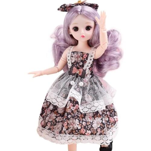 30CM Doll Princess Dress Up 23 Joints 3D Eyes Girl Birthday Gift Clothes Set Accessories Girl Toy Fashion Dress Up