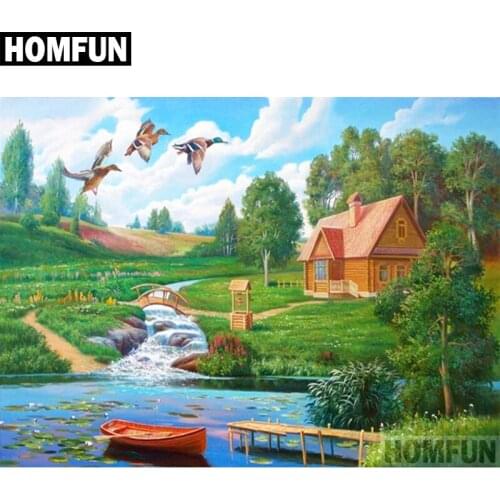 HOMFUN Full Square/Round Drill 5D DIY Diamond Painting "country lifestyle" Embroidery Cross Stitch 5D Home Decor Gift A06000