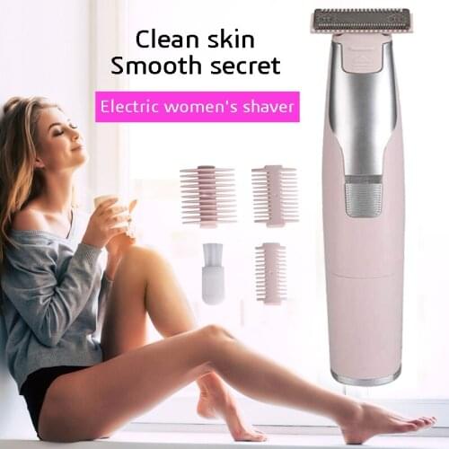 Hair Removal Shaver Razor Electric Epilator Wet and Dry Dual Purpose Electric Epilator for Nose Beard Leg Hair Removal (Pink)