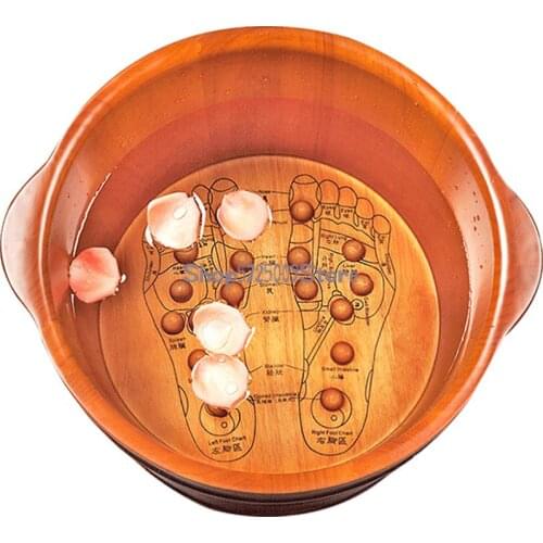 Foot Soaking Bucket Wooden Foot Bath Bucket Foot Soaking Bucket Massage Foot Washing Basin Solid Wood Small Foot Soaking