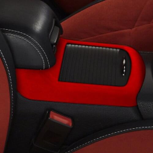 For Dodge Charger 2016-2021 Suede Car Center Front Water Cup Holder Panel Frame Cover Trim Styling Sticker