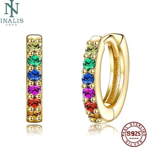 INALIS Gold Color Hoop Earring Fashion Accessories Ethnic Style Exquiste Cubic Zircon Earrings For Women Engagement Fine Jewelry