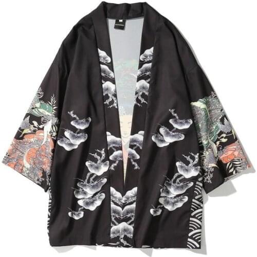 Japanese Style kimono yukata women and man japanese Short Robe Loose kimomo japanese cardigan kimono haori rash guards