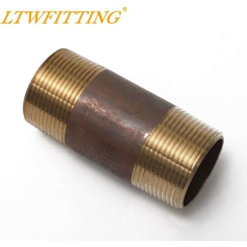LTWFITTING Brass Pipe 2" Long Nipples Fitting 1-1/4" Male NPT Air Water
