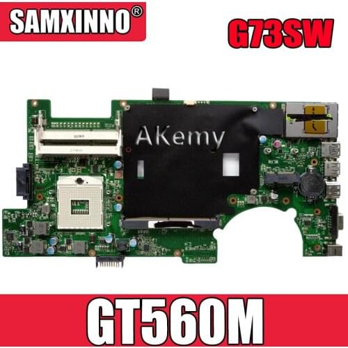 Akemy G73SW Mainboard REV2.0 For Asus G73SW G73S G73 Laptop motherboard HD3000 100% fully tested HM65 Support GT560M 4*Slots 2D