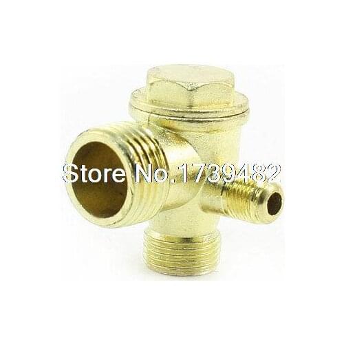 Copper Tone 3-way Air Compressor Fittings Threaded Check Valve