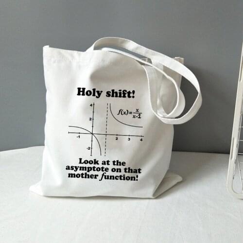 Fashion Shopping Bag Mathematics Tote Bag Student Book Bag Canvas All You Need Is Love Math Graphic Travel Storage Shoulder Bag