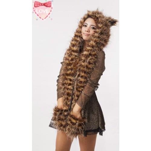 Fashion Cartoon Warmer Cloth Hat Scarf Gloves in one item