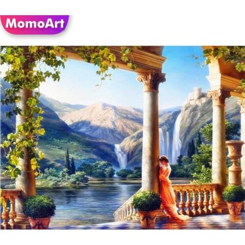 MomoArt 5D Diamond Embroidery Scenic Cross Stitch Kits Diamond Painting Women Rhinestones Mosaic Mountain Full Square Home Decor