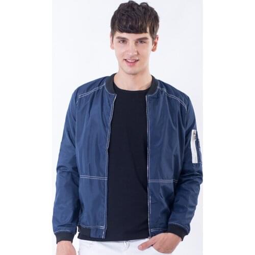 Men Jacket Long Sleeve O Neck Gray Black Blue Casual Clothes