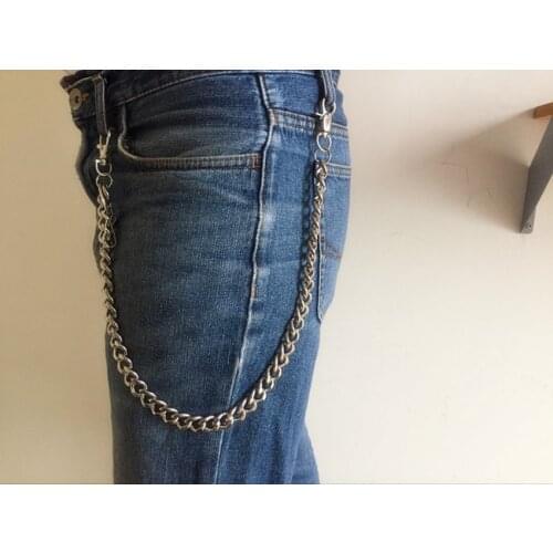 Men Jewelry Simple Waist Biker Wallet Key Chain Rock Punk Trousers Motorcyle HipHop Leather Pant Jean Chains Hot Accessories