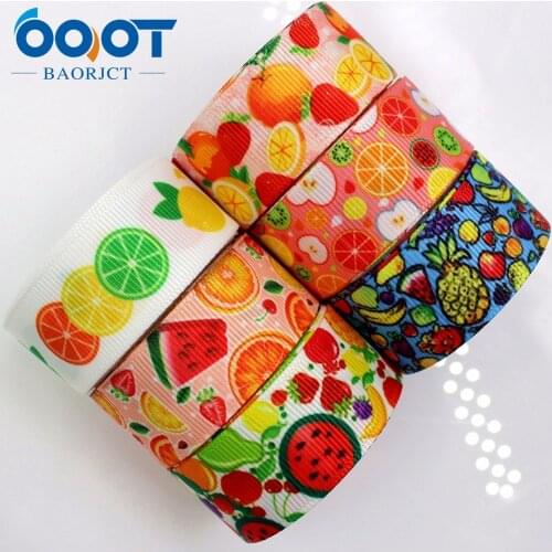 OOOT BAORJCT 175057 22mm 10yard fruits Ribbons Thermal transfer Printed grosgrain Wedding Accessories DIY handmade material