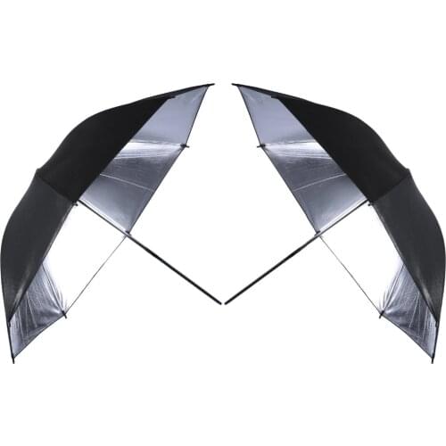 Neewer 2 SET 84cm Professional Photography Studio Reflective Lighting Black Silver/White Translucent Umbrella