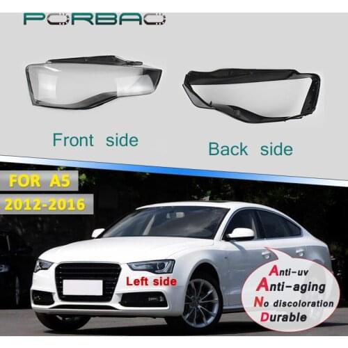 Transparent for Aud A5 Headlight glass lens Cover 4Doors Replacement Clear Headlamp transparent shell 12-16 Headlight cover DIY