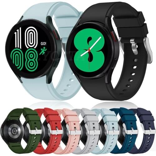 20MM Official Style Silicone Watchband For Samsung Galaxy Watch 4 Classic 42mm 46mm/Galaxy Watch4 44MM Strap Wristband Bracelet