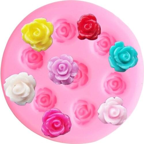 Rose Flower Silicone Mold Wedding Cupcake Topper Chocolate Making Mould Fondant Make Decorating Tools Candy Clay Resin Molds