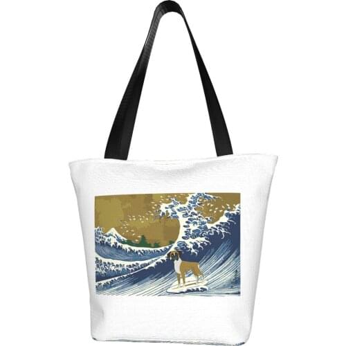 Boxer Dog Shopping Bag Aesthetic Cloth Outdoor Handbag Female Fashion Bags