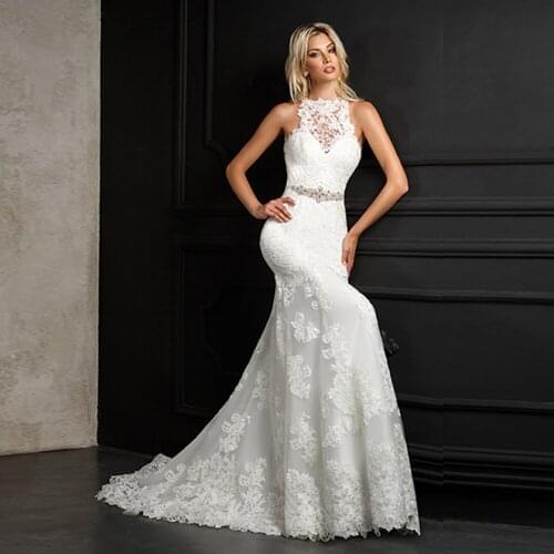 Vestido de Novia Mermaid Wedding Dress Robe de Mariage Crystal Beading Waist Luxury Abito da Sposa Princess Gelinlik