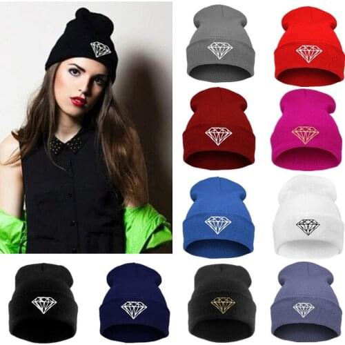 Warm Winter Hats For Women Men Diamond Knitted Beanie Hat Hip Hop Bad Hair Day Wool Caps Female Skullies Beanies Unisex Bonnet