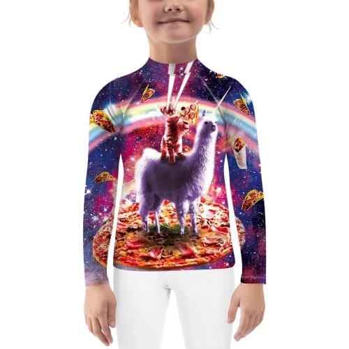 Outdoor UPF 50+ Sun Protection Rash Guard for Girls Boys Dry Fit Shirt Kids MMA BJJ Boxing Sport Tops