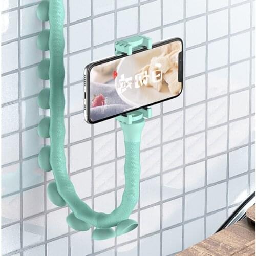 Universal Phone Holder Arm Flexible Lazy Holder Suction Cup Stand Wall Desk Bicycle Stents Caterpillars Bracket for Mobile Phone