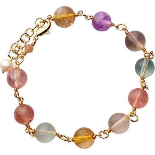 Women Fashion Round Stone Beads Bracelet New Chain Bangles Jewelry Gifts Elegant Cuff Bracelets For Wedding Party Accessories