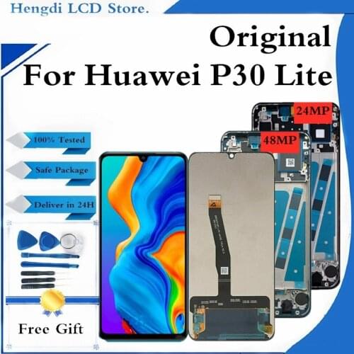 Original For Huawei P30 Lite Nova 4e LCD Touch Screen Digitizer Assembly Display With frame Replacement For Huawei P30 Lite LCD
