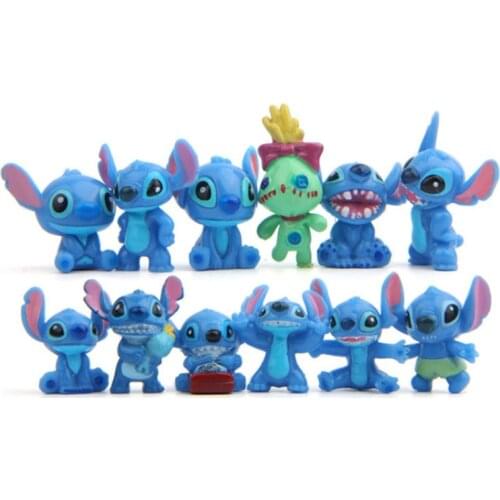 12pcs/set Stitch Action Figure Toys Cartoon Anime Cute Mini stitch figurines Home table Decoration dolls Diy toys for children