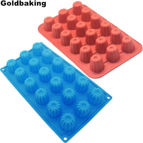 18 Cups Small Silicone Canneles Mold French Custard Coffee Cake Mould Bordelais Silicon Candy Maker