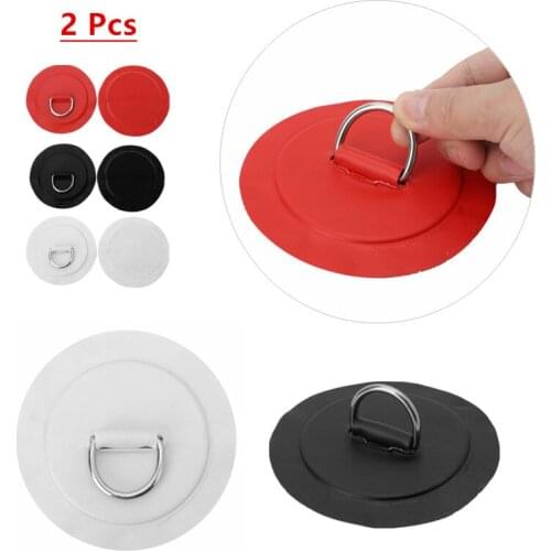 2Pcs Stainless Steel D-Ring Pad Patch Marine D-ring Rope Buckle for PVC Inflatable Boat Raft Dinghy Kayak