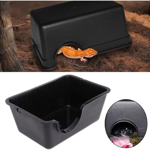 2 In1 Spider Snake Reptile Hiding Box Case Reptile House Water Food Feeder for Turtle Beetle Snake