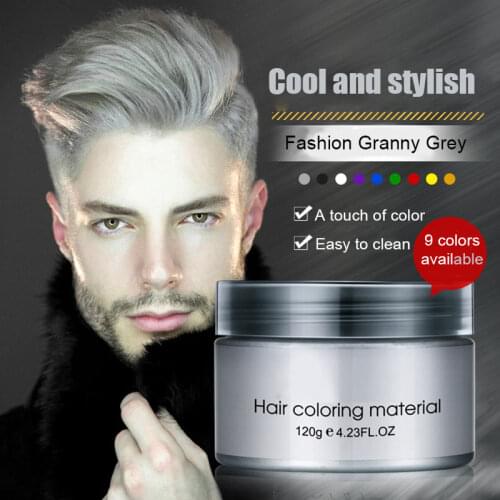 4.23 oz White Hair Dye Temporary Hair Color Wax Hairstyle Pomade Cream Disposable Hair Dye Hair Styling Wax for Men and Women