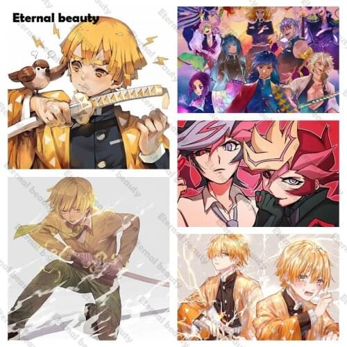 5D Diy Wall Sticker Diamond Painting Wall Art Picture Full Round Drill Cross Stitch Anmiation Artwork Embroidery Home Decoration