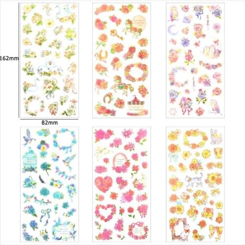 6sheets/pack lovely kawaii cartoon scrapbooking sticker adhesive sticky children decoration dairy sticker