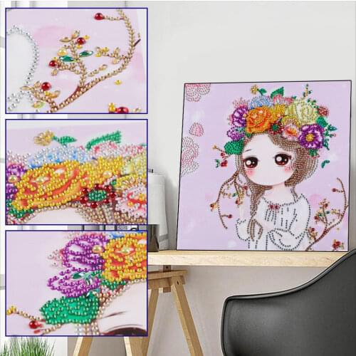 5D Diamond Painting Special Shaped Diamond Embroidery Cross Stitch Flower Fairy Rhinestone Picture Diamond Mosaic Home Decor