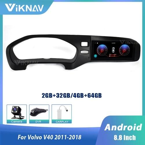 Android 8.8 inch For-Volvo V40 2011-2018 car autoradio Tesla style stereo car radio multimedia player GPS navi DVD player 2 din